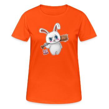 Bunny menace - mignon et grossier - T-shirt respirant Femme - orange néon - Devant - AI Model Female 172 dark (172cm)