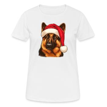 Deutscher Schäferhund Heiligabend - Frauen T-Shirt atmungsaktiv - Weiß - Vorne - AI Model Female 172 dark (172cm)