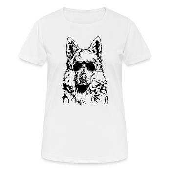 WEISSER SCHWEIZER SCHÄFERHUND cool Wilsigns Hunde - Frauen T-Shirt atmungsaktiv - Weiß - Vorne - AI Model Female 172 dark (172cm)