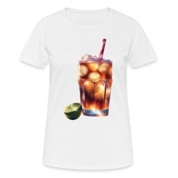 Ein Glas kaltes Sodagetränk - Frauen T-Shirt atmungsaktiv - Weiß - Vorne - AI Model Female 172 dark (172cm)