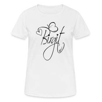 Birgit Name Vorname Mädchen Kalligrafie Dekor - Frauen T-Shirt atmungsaktiv - Weiß - Vorne - AI Model Female 172 dark (172cm)