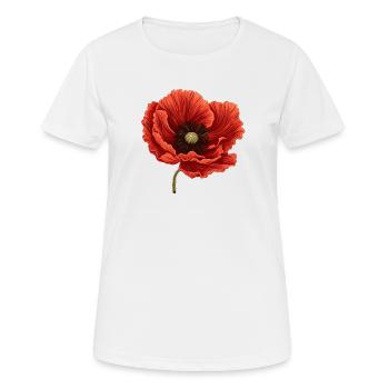 Mohnblume - Frauen T-Shirt atmungsaktiv - Weiß - Vorne - AI Model Female 172 dark (172cm)