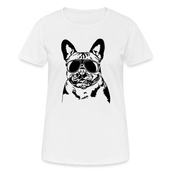Französische Bulldogge cool Hund Frenchie Wilsigns - Frauen T-Shirt atmungsaktiv - Weiß - Vorne - AI Model Female 172 dark (172cm)