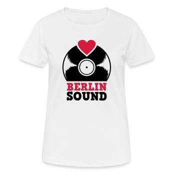 Enregistrement du son capot Chiller Berlin - T-shirt respirant Femme - blanc - Devant - AI Model Female 172 dark (172cm)