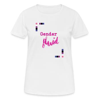 Gender Fluid - Frauen T-Shirt atmungsaktiv - Weiß - Vorne - AI Model Female 172 dark (172cm)