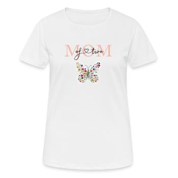 Maman de deux enfants ! -personnalisable - T-shirt respirant Femme - blanc - Devant - AI Model Female 172 dark (172cm)