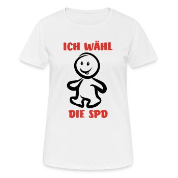 Ich wähl die SPD - Wähler - Stimme - Frauen T-Shirt atmungsaktiv - Weiß - Vorne - AI Model Female 172 dark (172cm)