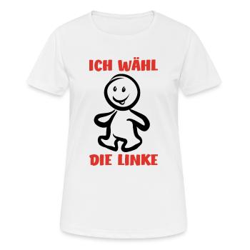 Ich wähl die Linke - Wähler - Stimme - Frauen T-Shirt atmungsaktiv - Weiß - Vorne - AI Model Female 172 dark (172cm)