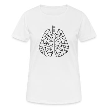 Lungen - geometrische Lungen - Frauen T-Shirt atmungsaktiv - Weiß - Vorne - AI Model Female 172 dark (172cm)