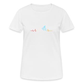 Cadeau de vélo de montagne VTT Vintage Heartbeat Biker - T-shirt respirant Femme - blanc - Devant - AI Model Female 172 dark (172cm)