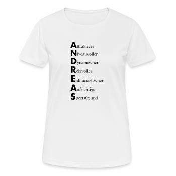 Andreas Vorname Name Andi Andy - Frauen T-Shirt atmungsaktiv - Weiß - Vorne - AI Model Female 172 dark (172cm)
