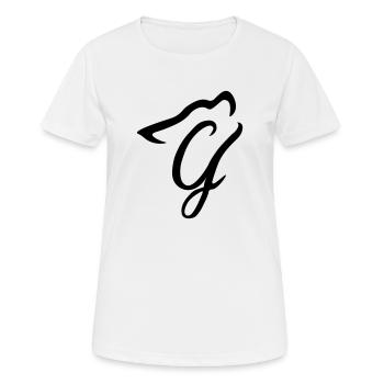 Heulender Wolf mit Gv-Inschrift - Frauen T-Shirt atmungsaktiv - Weiß - Vorne - AI Model Female 172 dark (172cm)