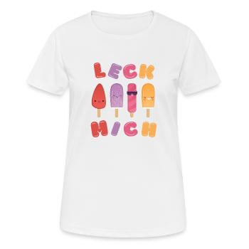 LECK MICH - Frauen T-Shirt atmungsaktiv - Weiß - Vorne - AI Model Female 172 dark (172cm)
