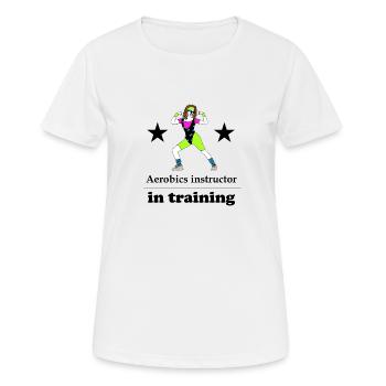 Instructeur d'aérobic en formation - T-shirt respirant Femme - blanc - Devant - AI Model Female 172 dark (172cm)