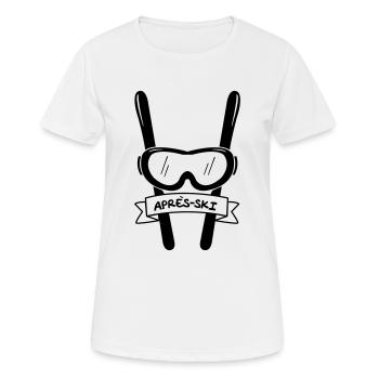 apres ski - Women's Breathable T-Shirt - white - Front - AI Model Female 172 dark (172cm)