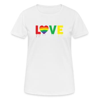 Gay Gay Pride - Love LGBTQ Gay Gay - T-shirt respirant Femme - blanc - Devant - AI Model Female 172 dark (172cm)