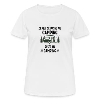 ce qui se passe au camping - T-shirt respirant Femme - blanc - Devant - AI Model Female 172 dark (172cm)