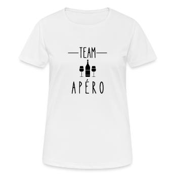 team apéro - T-shirt respirant Femme - blanc - Devant - AI Model Female 172 dark (172cm)