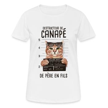 Chaton cadeau drôle humour rigolo chat - T-shirt respirant Femme - blanc - Devant - AI Model Female 172 dark (172cm)