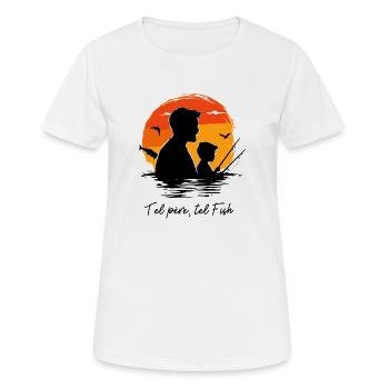 Fishing from father to son, fishermen accomplices - Women's Breathable T-Shirt - white - Front - AI Model Female 172 dark (172cm)