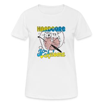 Hardcore Häkeloma - Frauen T-Shirt atmungsaktiv - Weiß - Vorne - AI Model Female 172 dark (172cm)