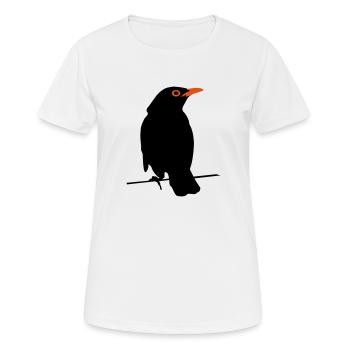 Amsel - Frauen T-Shirt atmungsaktiv - Weiß - Vorne - AI Model Female 172 dark (172cm)