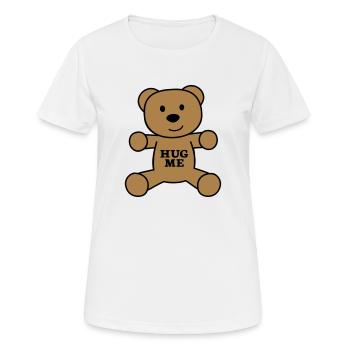 Teddybär Hug me - Frauen T-Shirt atmungsaktiv - Weiß - Vorne - AI Model Female 172 dark (172cm)