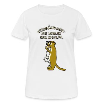 Nerdmännchen wollen nur spielen - Frauen T-Shirt atmungsaktiv - Weiß - Vorne - AI Model Female 172 dark (172cm)