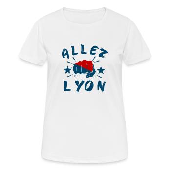 Allez Lyon - T-shirt respirant Femme - blanc - Devant - AI Model Female 172 dark (172cm)