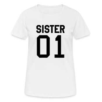 Sister 01 Partnerlook - Frauen T-Shirt atmungsaktiv - Weiß - Vorne - AI Model Female 172 dark (172cm)