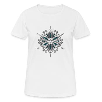 Flower of Aphrodite, silver, Symbol of love, - T-shirt respirant Femme - blanc - Devant - AI Model Female 172 dark (172cm)