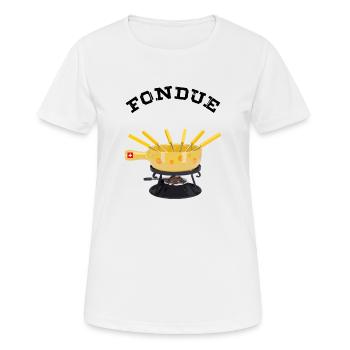 Fondue schwarz - Frauen T-Shirt atmungsaktiv - Weiß - Vorne - AI Model Female 172 dark (172cm)