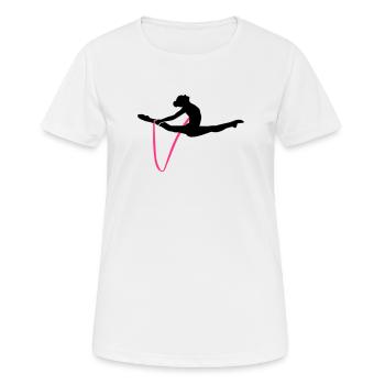 Gymnastik - Frauen T-Shirt atmungsaktiv - Weiß - Vorne - AI Model Female 172 dark (172cm)