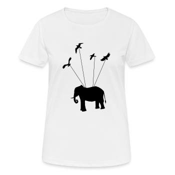 Elefantenfliegen - Frauen T-Shirt atmungsaktiv - Weiß - Vorne - AI Model Female 172 dark (172cm)