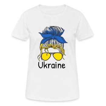 Ukraine Flag Vintage Ukrainian Flag Used Look - T-shirt respirant Femme - blanc - Devant - AI Model Female 172 dark (172cm)