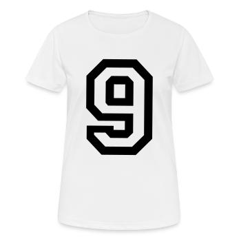 9 Collegestyle - Frauen T-Shirt atmungsaktiv - Weiß - Vorne - AI Model Female 172 dark (172cm)