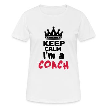 I'm a coach - T-shirt respirant Femme - blanc - Devant - AI Model Female 172 dark (172cm)