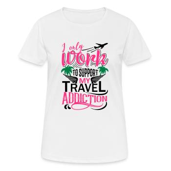 I only work Premium - Women's Breathable T-Shirt - white - Front - AI Model Female 172 dark (172cm)