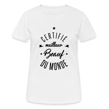 meilleur beauf du monde - T-shirt respirant Femme - blanc - Devant - AI Model Female 172 dark (172cm)