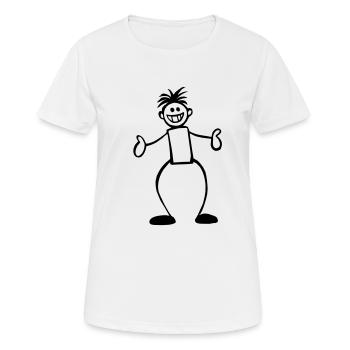Stick figure - Women's Breathable T-Shirt - white - Front - AI Model Female 172 dark (172cm)