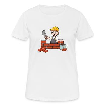 maçon - T-shirt respirant Femme - blanc - Devant - AI Model Female 172 dark (172cm)
