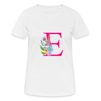 Lettre E rouge - T-shirt respirant Femme - blanc - Devant - AI Model Female 172 dark (172cm)