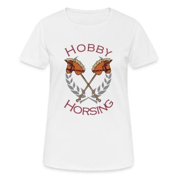 Hobby Horsing Hobby Horse Chevaux - T-shirt respirant Femme - blanc - Devant - AI Model Female 172 dark (172cm)