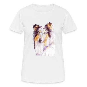 Collie bluemerle - T-shirt respirant Femme - blanc - Devant - AI Model Female 172 dark (172cm)