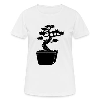 schwarzes bonsai baeumchen gaertner kleiner baum m - Frauen T-Shirt atmungsaktiv - Weiß - Vorne - AI Model Female 172 dark (172cm)