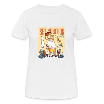 Définir position fitness - T-shirt respirant Femme - blanc - Devant - AI Model Female 172 dark (172cm)