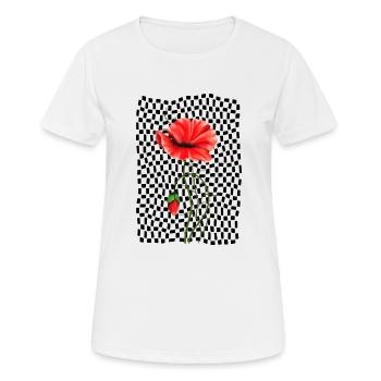 Rote Mohnblume - Frauen T-Shirt atmungsaktiv - Weiß - Vorne - AI Model Female 172 dark (172cm)