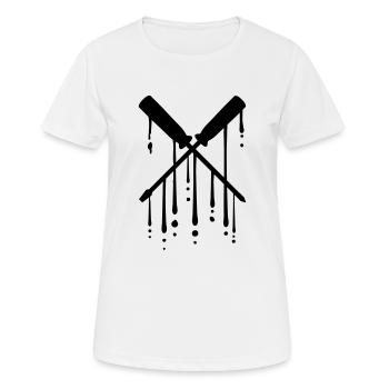 tropfen silhouette schraubenschluessel kreuz werkz - Frauen T-Shirt atmungsaktiv - Weiß - Vorne - AI Model Female 172 dark (172cm)