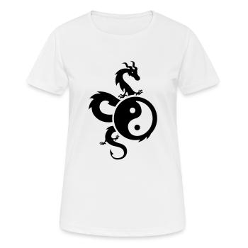 yin yang - T-shirt respirant Femme - blanc - Devant - AI Model Female 172 dark (172cm)