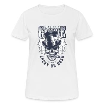 Schädel Casino - Frauen T-Shirt atmungsaktiv - Weiß - Vorne - AI Model Female 172 dark (172cm)